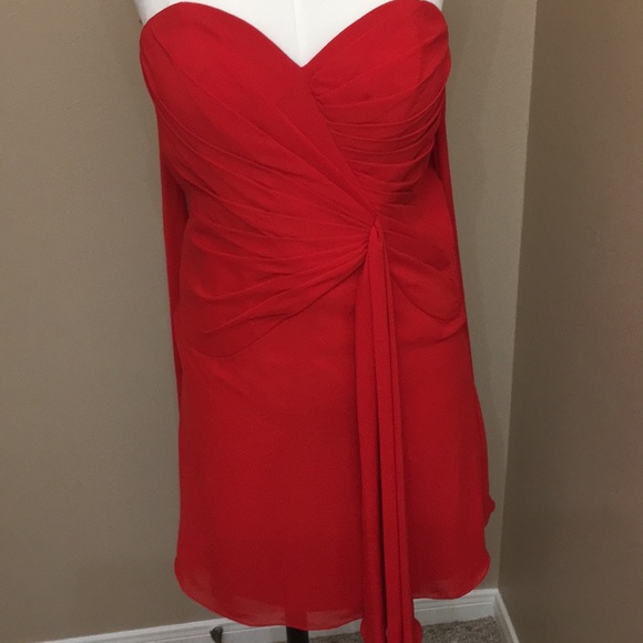 NWOT strapless red Faviana formal dress - Picture 2 of 10